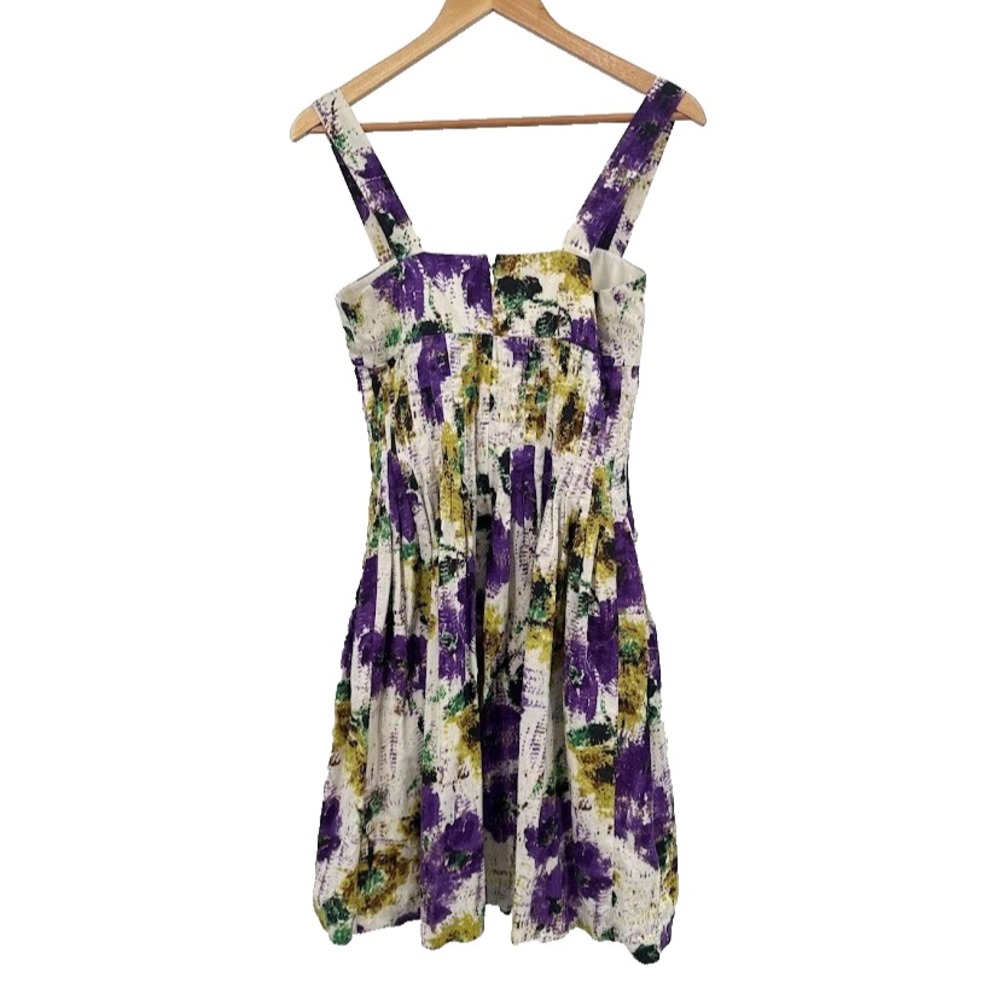 Suzi Chin Maggy Boutique Floral Sundress Size 6 Pleated Cottage Garden Party - Picture 3 of 7